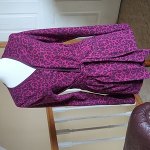 Koi Maroon Burgundy Small Scrub sweater wrap-jacket Discontinued